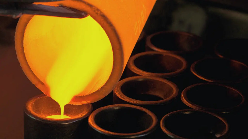 Pouring metal into plaster cavities